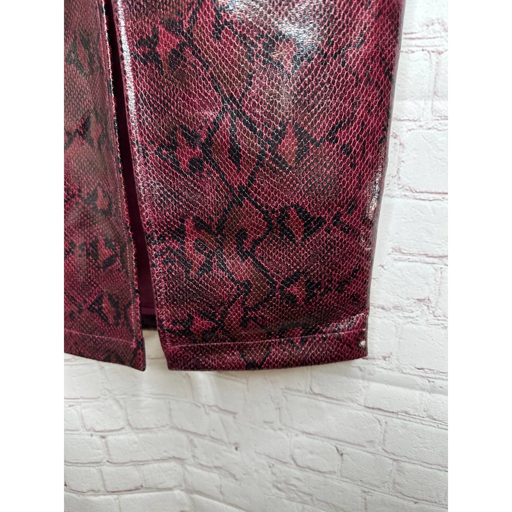 NEW Atoir Self Defined Skirt Black Burgundy Python Womens US 4 Pencil Belt - Picture 7 of 11